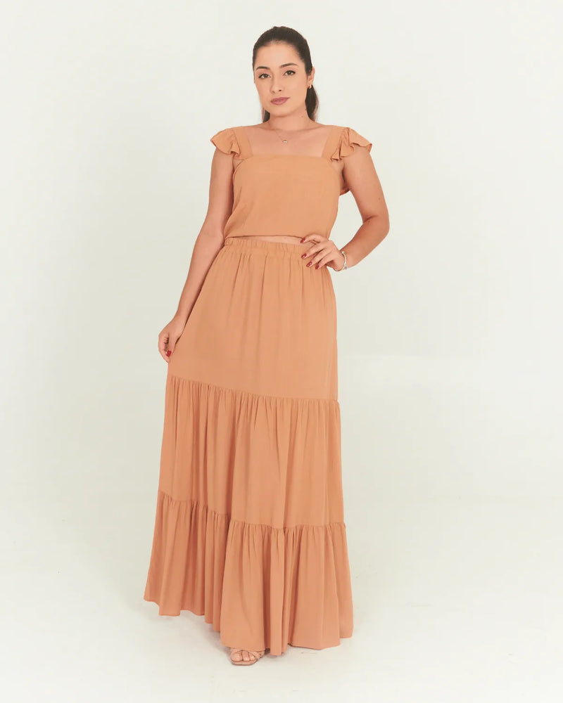 CONJUNTO SAFIRA SAIA C/CROPPED