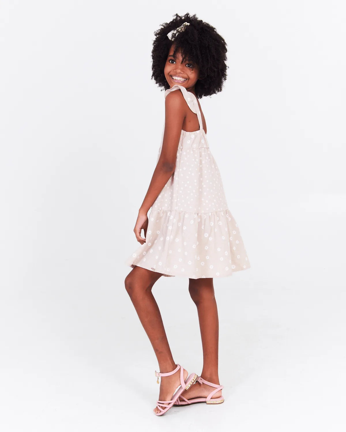 VESTIDO INF LUNENDER 37294 FLOR BEGE 03