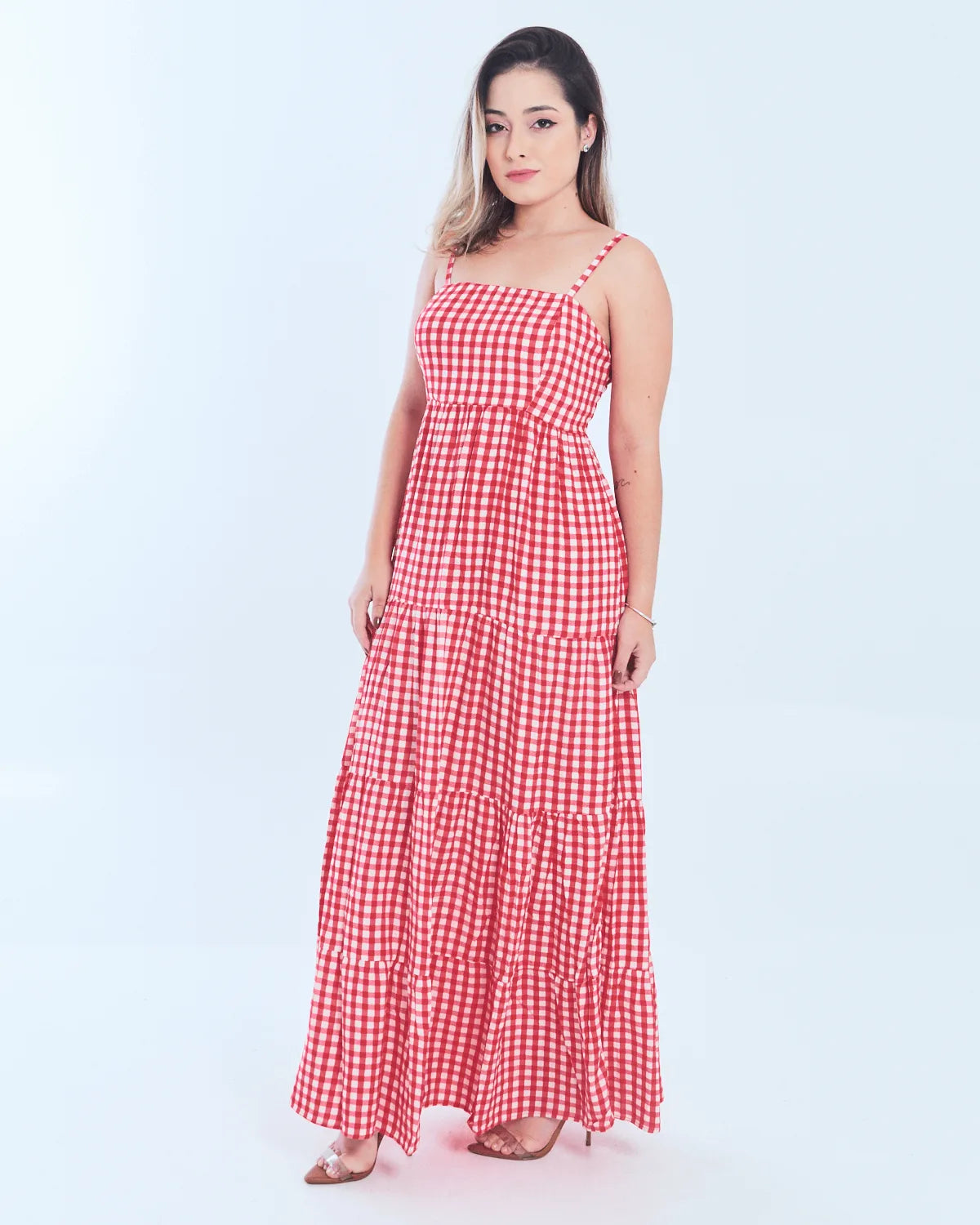 VESTIDO SAFIRA XDREZ VICK PINK G