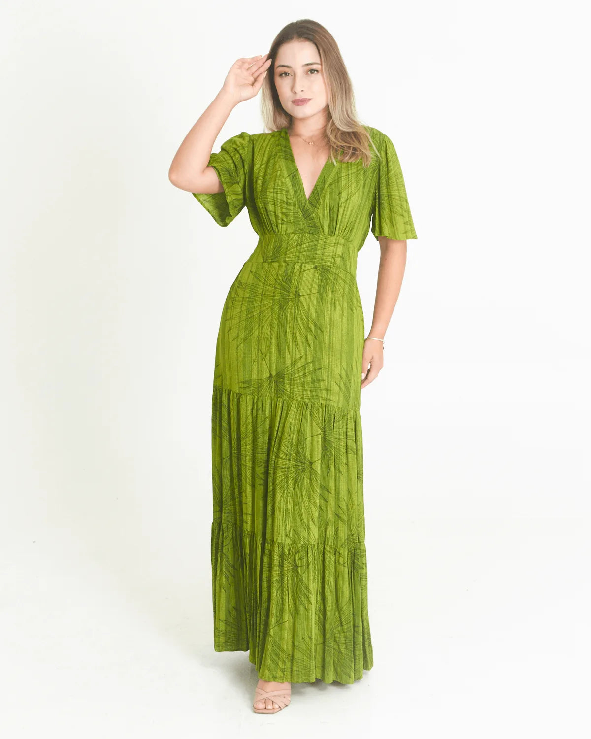 VESTIDO SAFIRA LONGO/V/MANGA BRANCO G