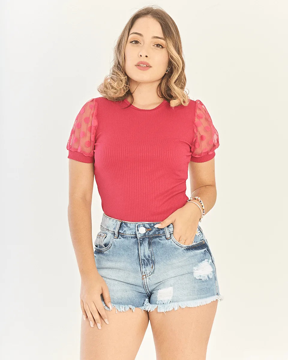 BLUSA SAFIRA MANGA TULE