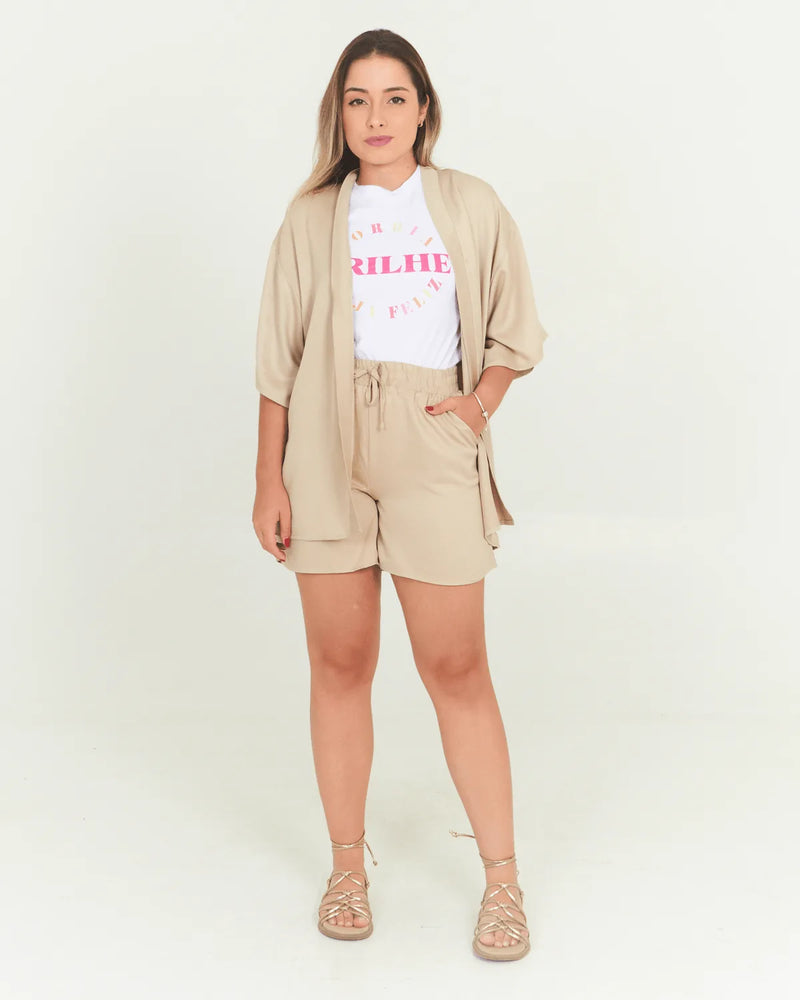 CONJUNTO LUIGIA KIMONO FOLHAS VERDE M