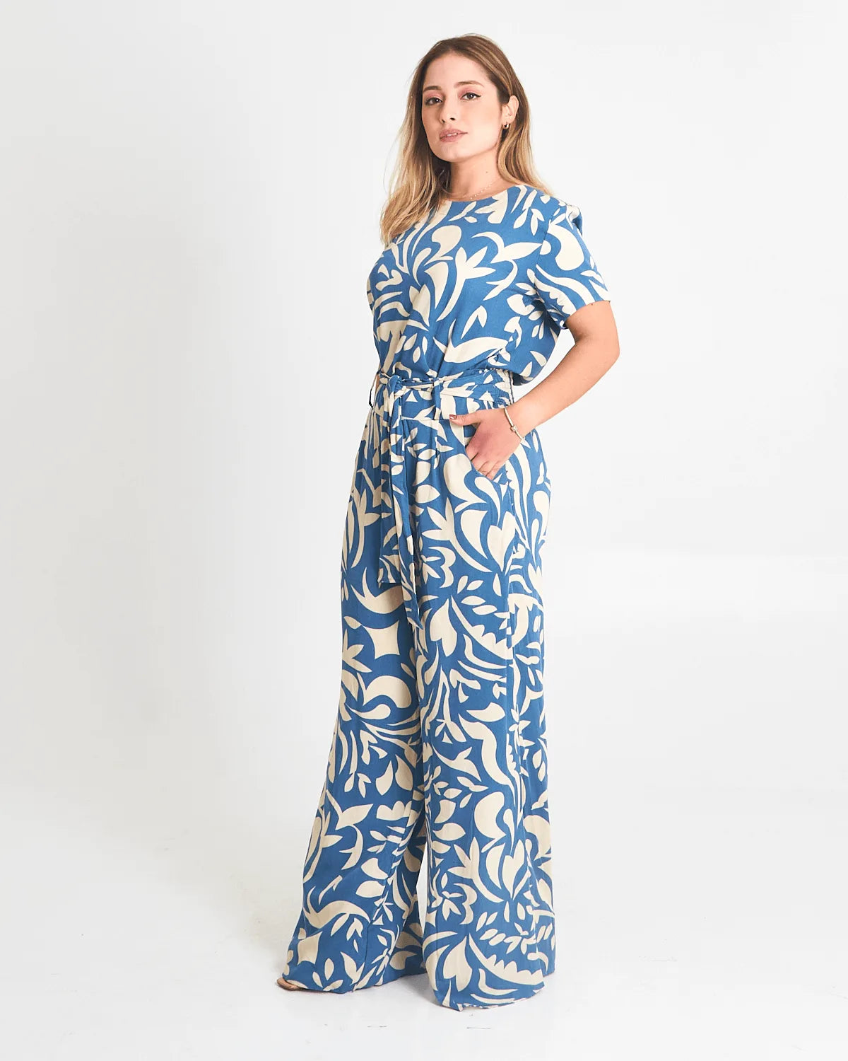 CONJUNTO LUIGIA PANTALONA ESTAMPADO MARINHO G
