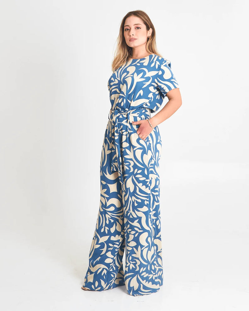 CONJUNTO LUIGIA PANTALONA ESTAMPADO MARINHO G