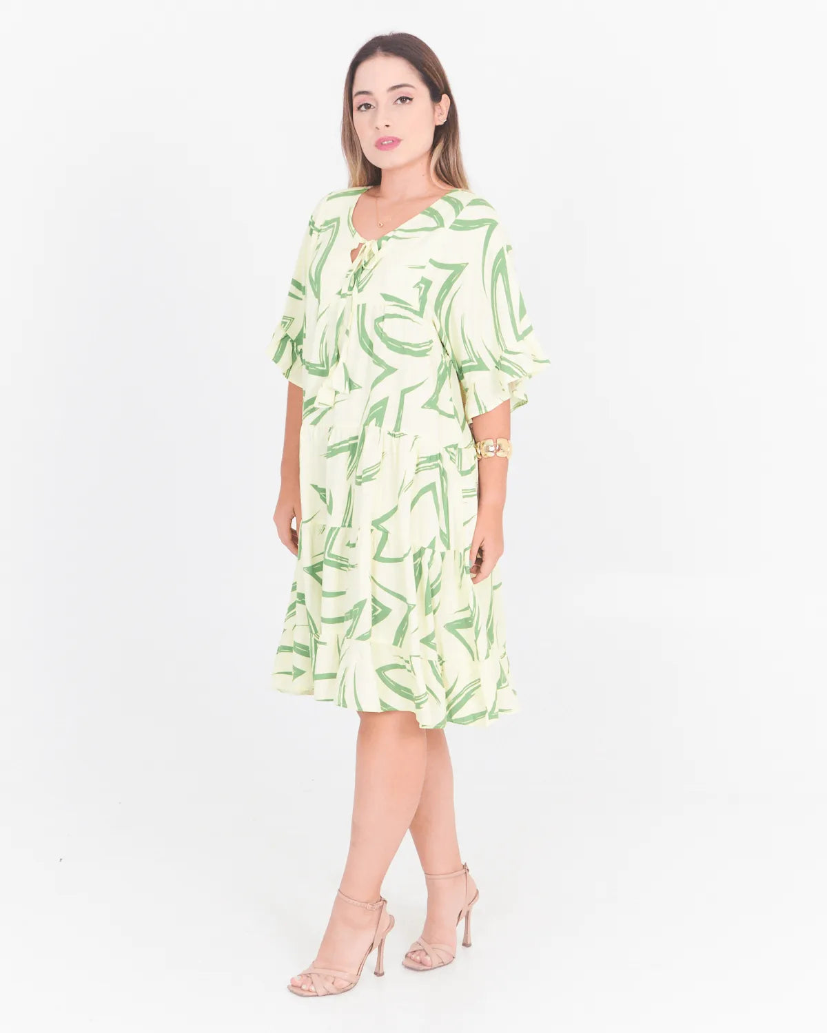 VESTIDO SAFIRA BABADOS AZUL BIC P