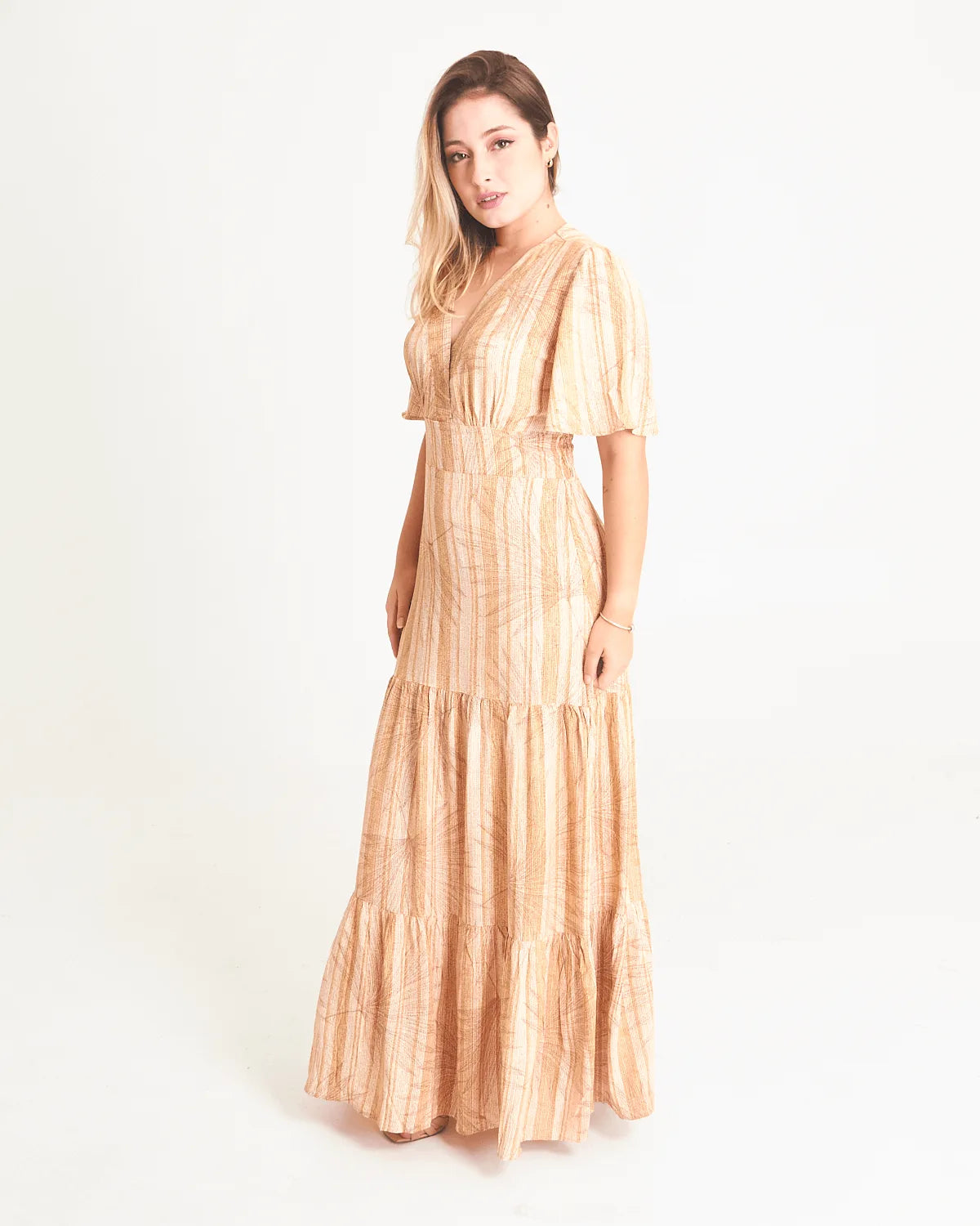 VESTIDO SAFIRA LONGO/V/MANGA BRANCO G