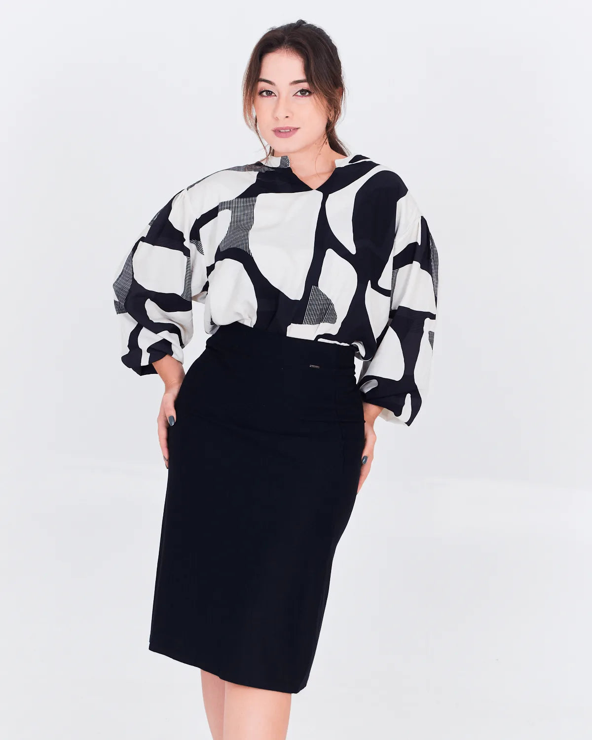 BLUSA LUNENDER 67442 PRETO GG