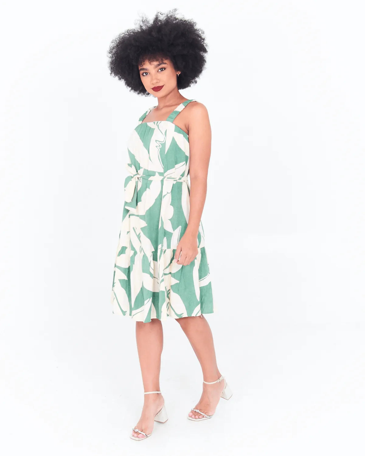 VESTIDO SAFIRA ALCA/ELAST EST VRD CLARO P