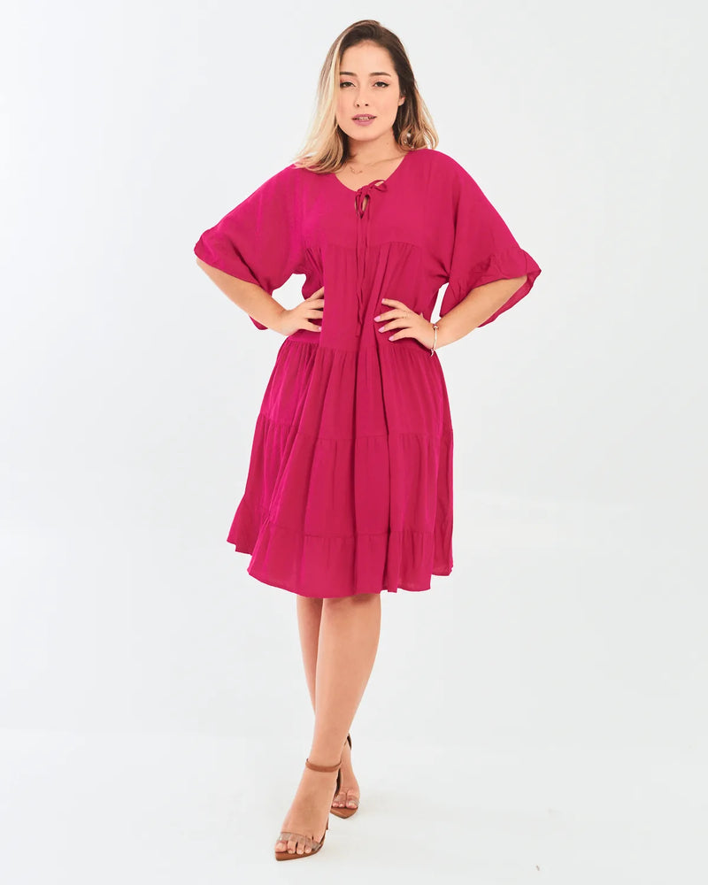 VESTIDO SAFIRA BABADOS AZUL BIC P