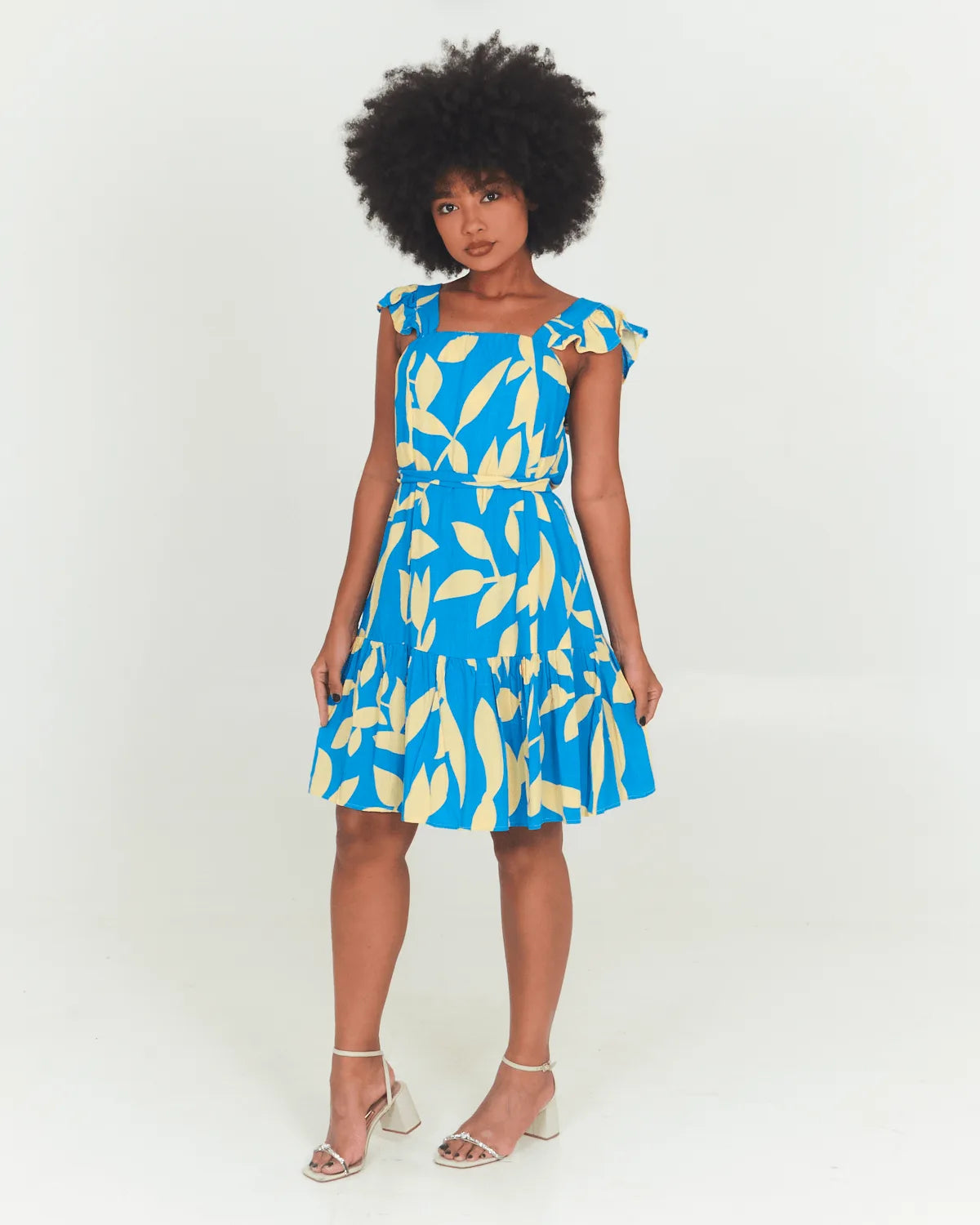 VESTIDO SAFIRA BABADO PRINCESA PIED PRETO G