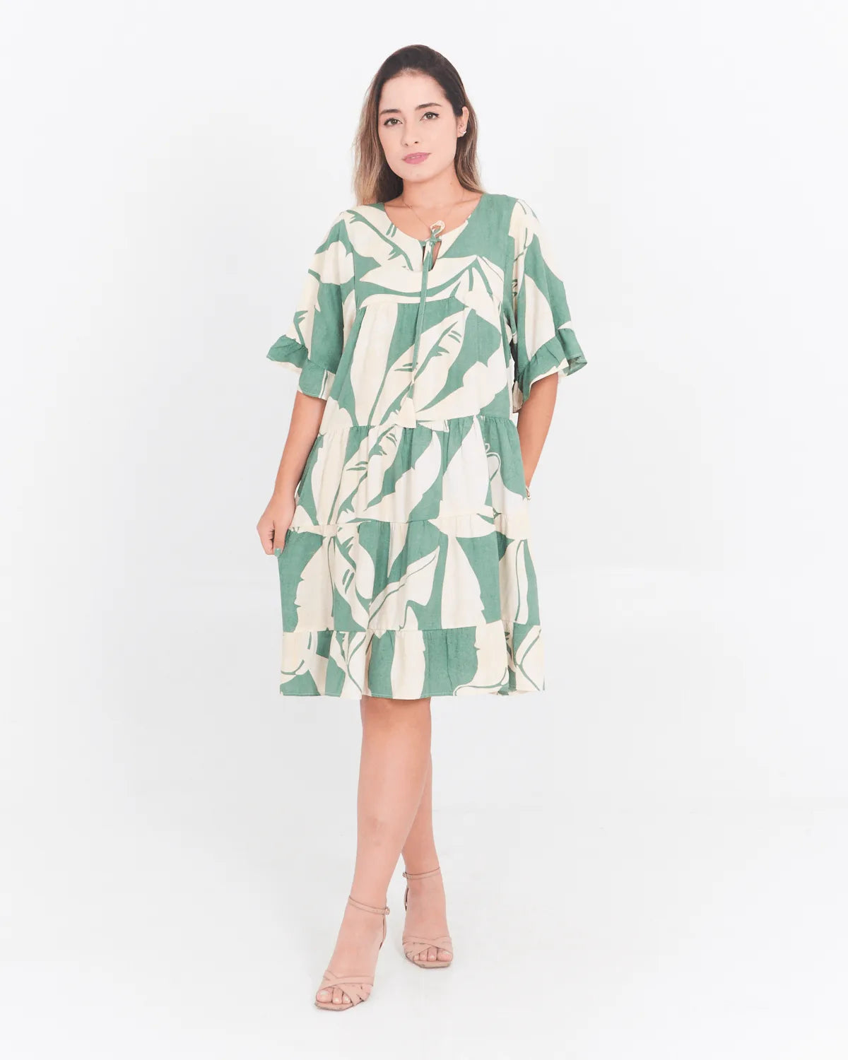 VESTIDO SAFIRA BABADOS AZUL BIC P