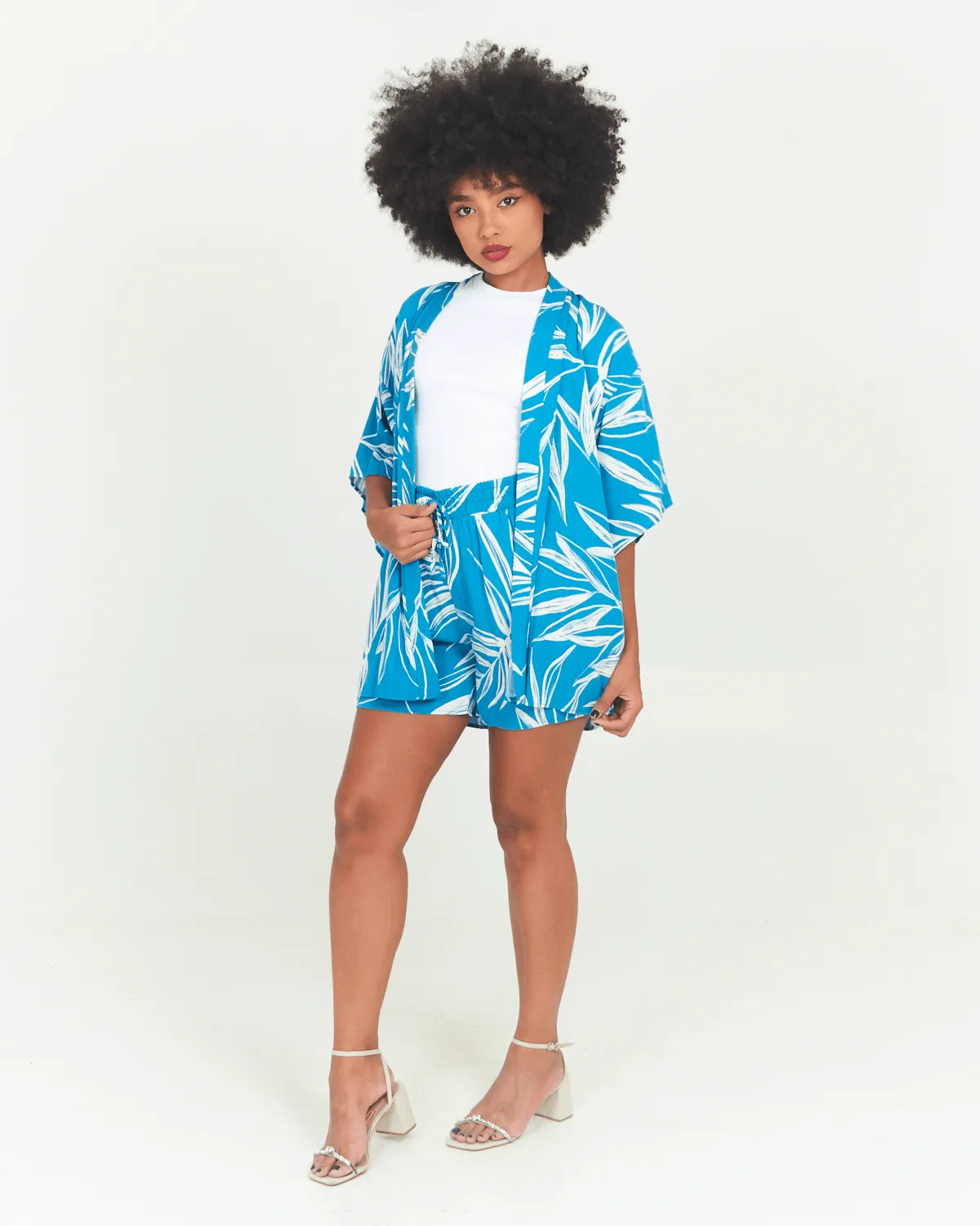 CONJUNTO LUIGIA KIMONO FOLHAS VERDE M