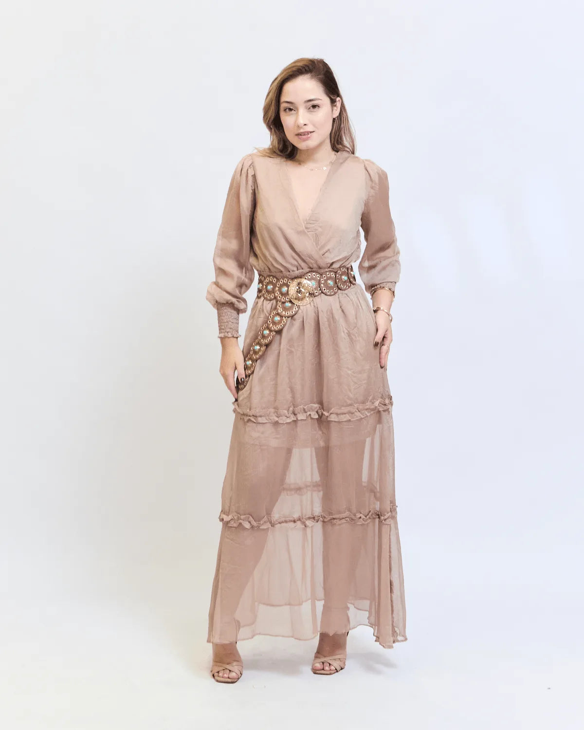 VESTIDO BELINA AA8325 BEGE M