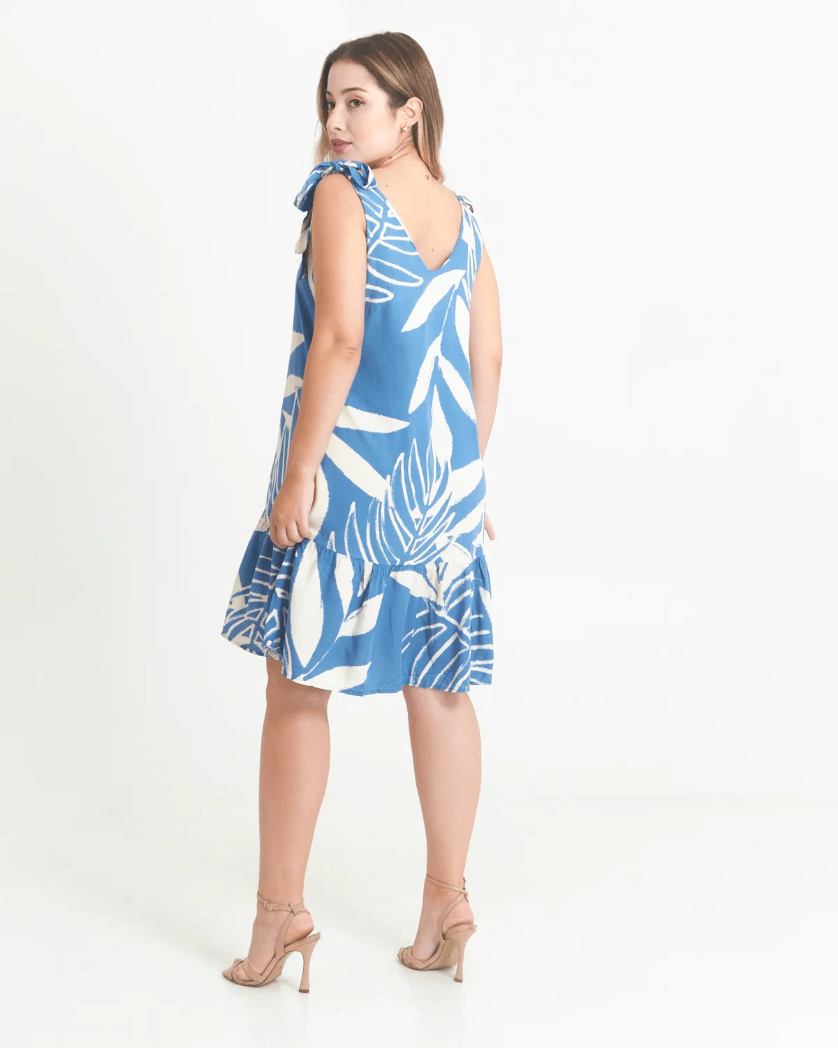 VESTIDO SAFIRA LACO/OMBRO AZUL CANDY M