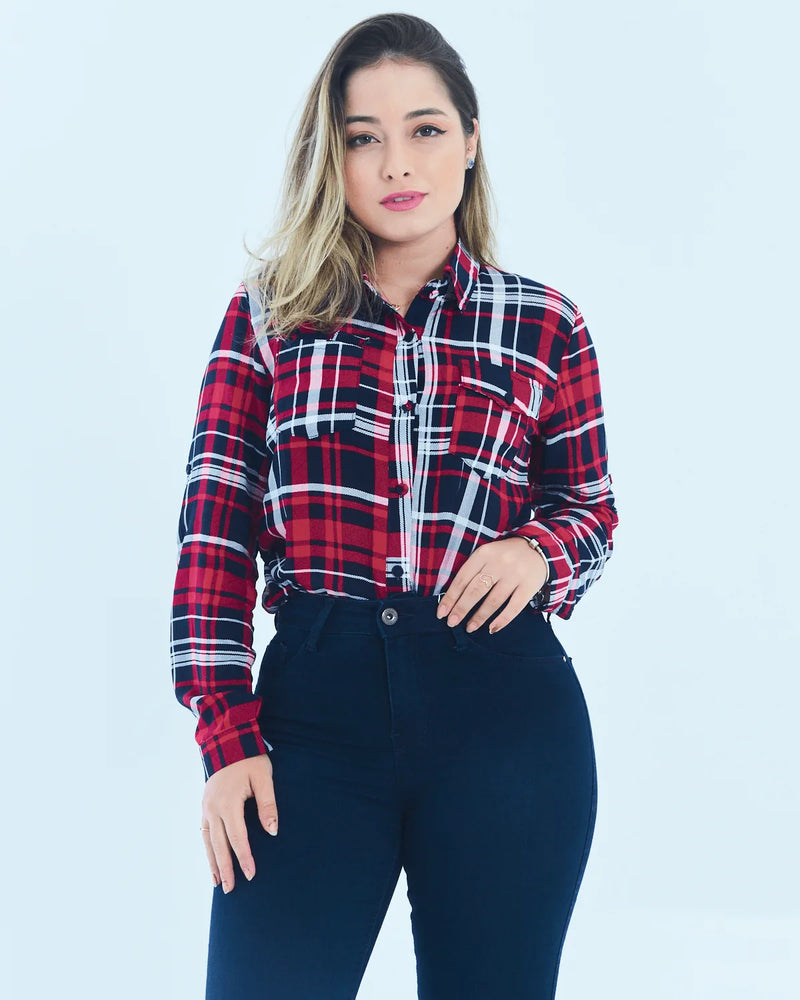 CAMISA XADREZ J BIA 6031 AZUL GG