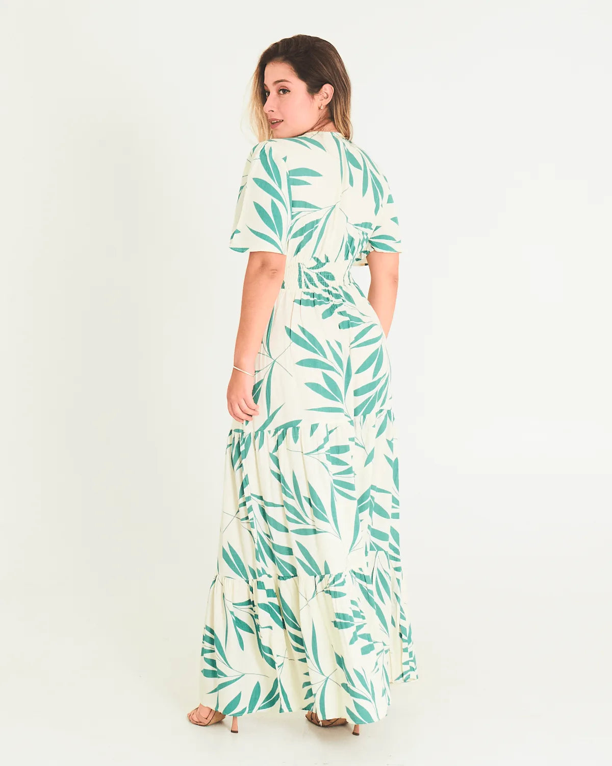 VESTIDO SAFIRA MANG/LONG/VISCOLINHO ESTAM VERDE G