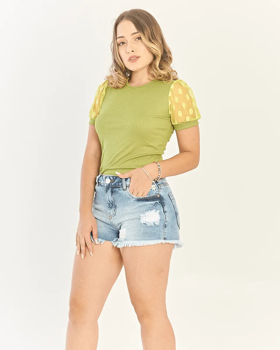 BLUSA SAFIRA MANGA TULE
