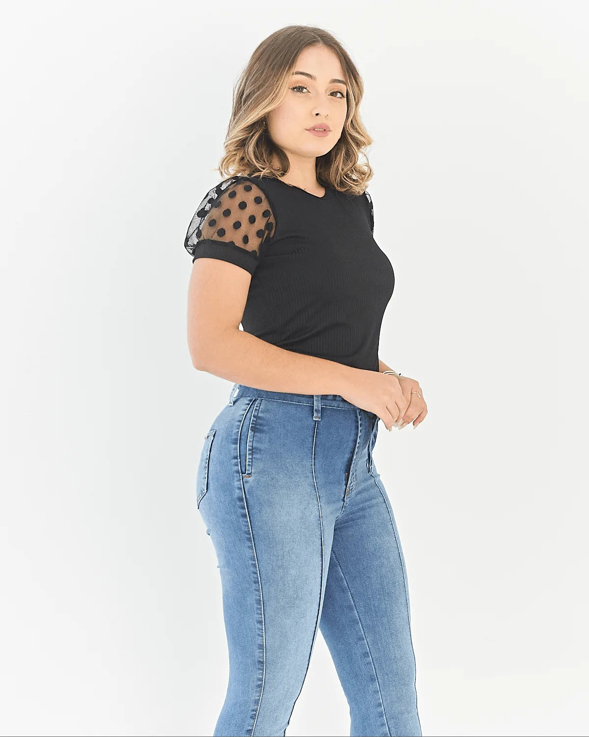 BLUSA SAFIRA MANGA TULE