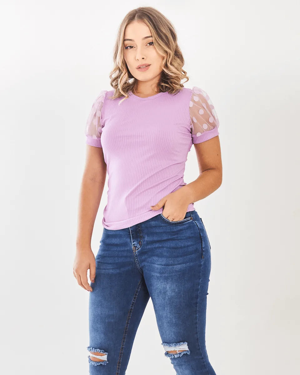 BLUSA SAFIRA MANGA TULE
