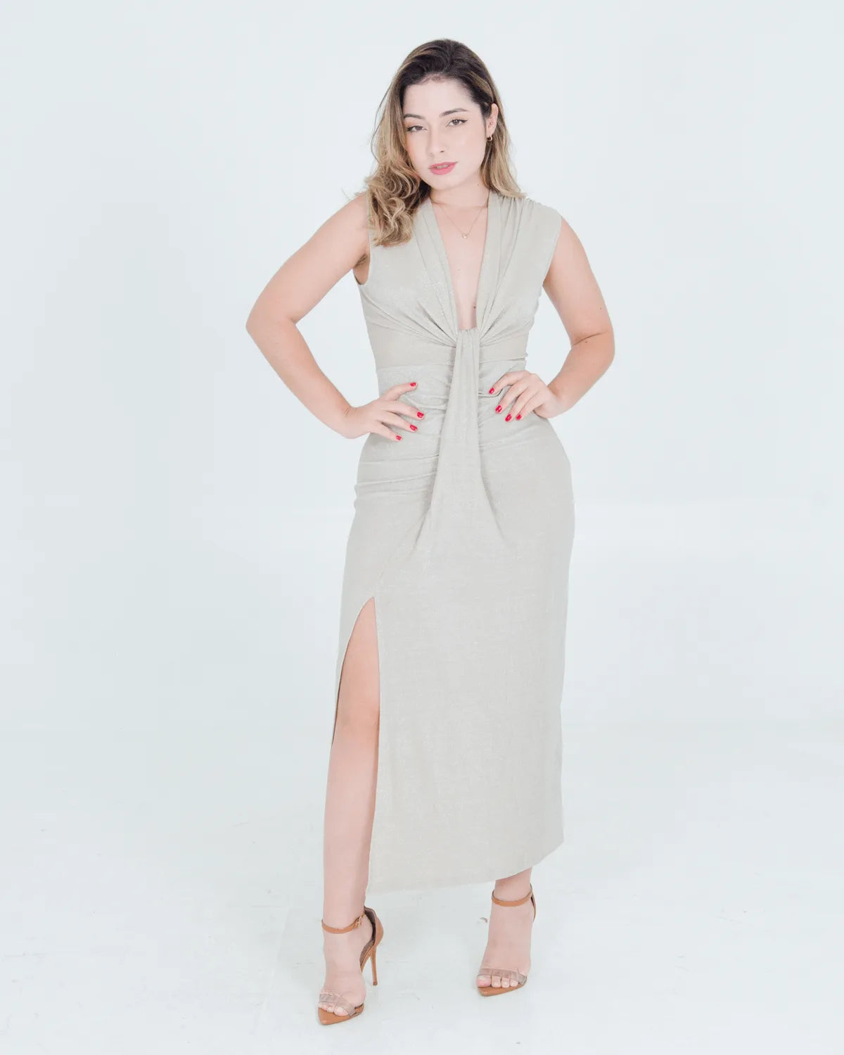 VESTIDO BELINA AA7823 PRETO/PRATA M