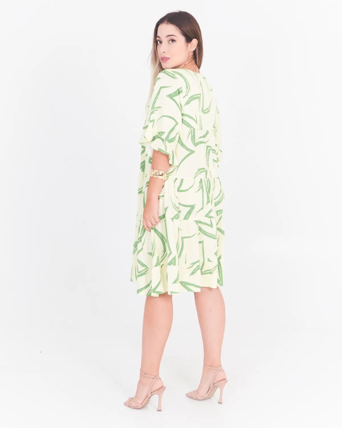 VESTIDO SAFIRA BABADOS AZUL BIC P