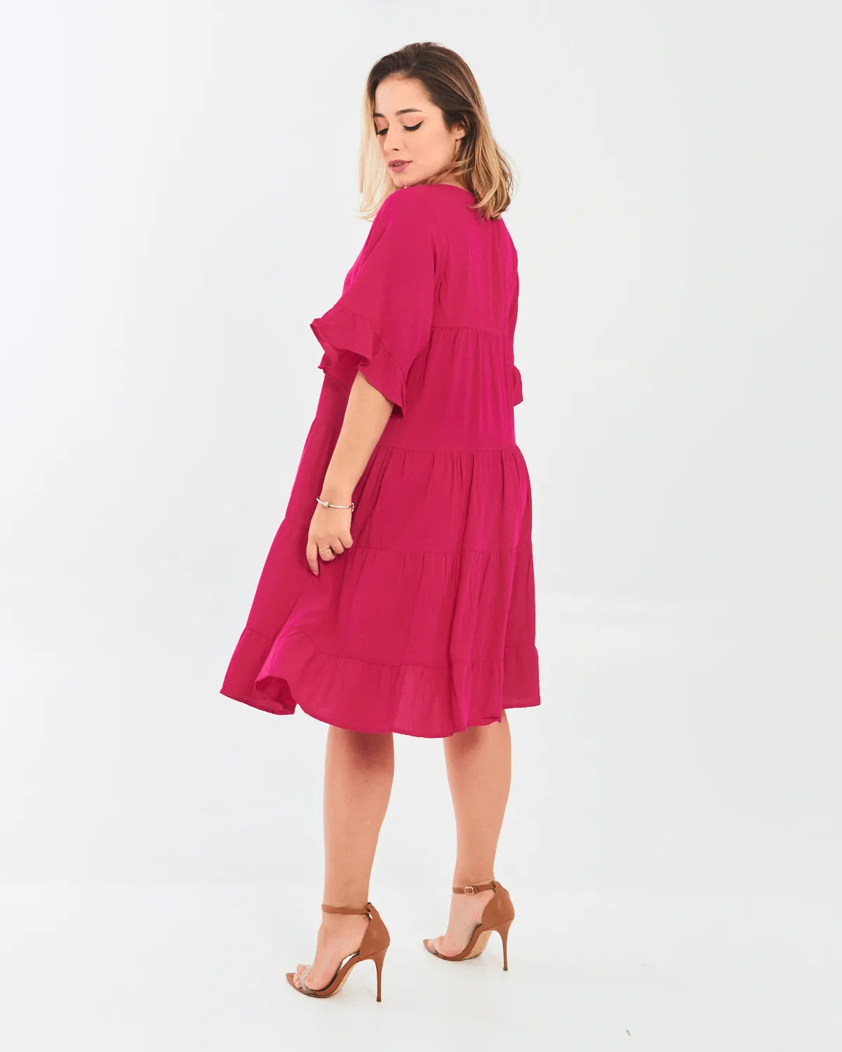 VESTIDO SAFIRA BABADOS AZUL BIC P