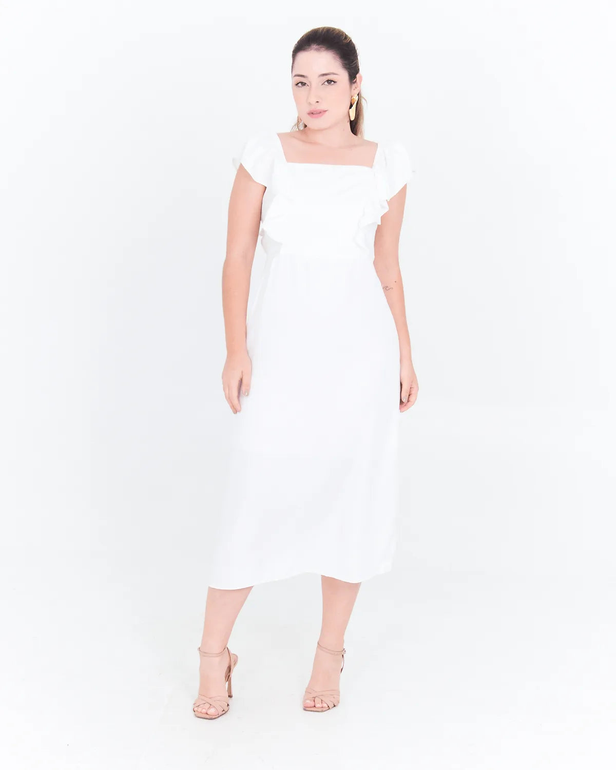 VESTIDO LUNENDER 49472 BRANCO OFF G